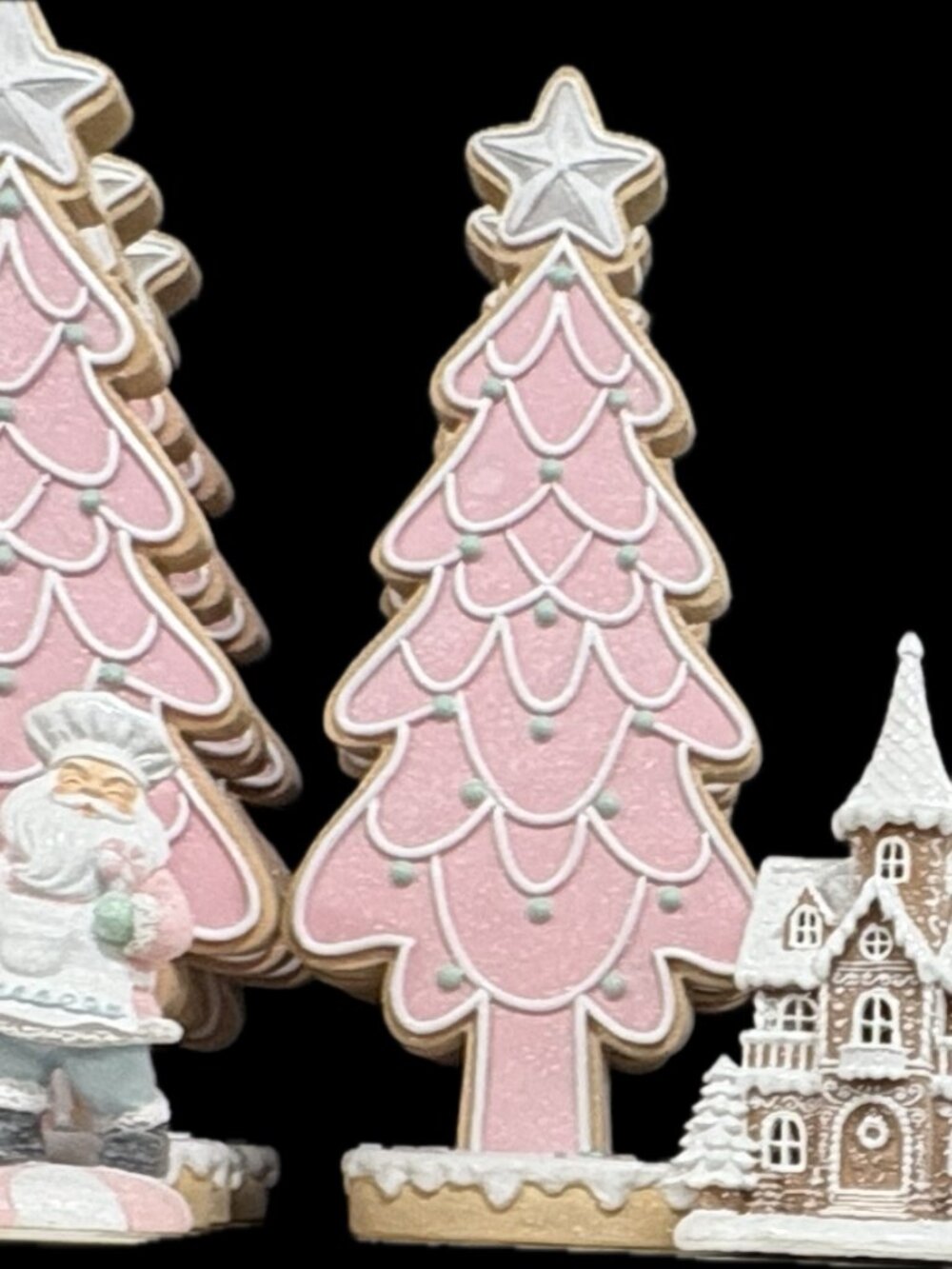 Christmas Holiday Pink Gingerbread Cookie Tree 24" New RARE Size